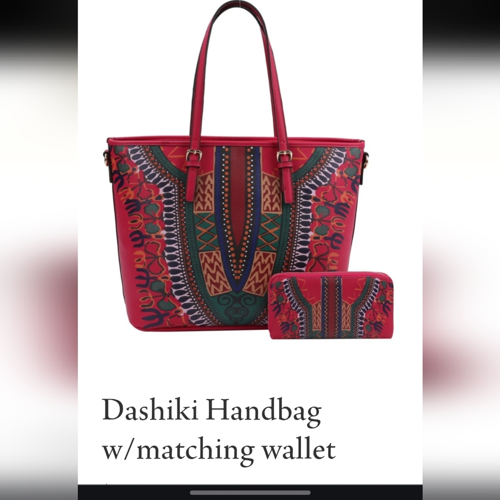 Dashiki Pattern Handbag NWT With Wallet